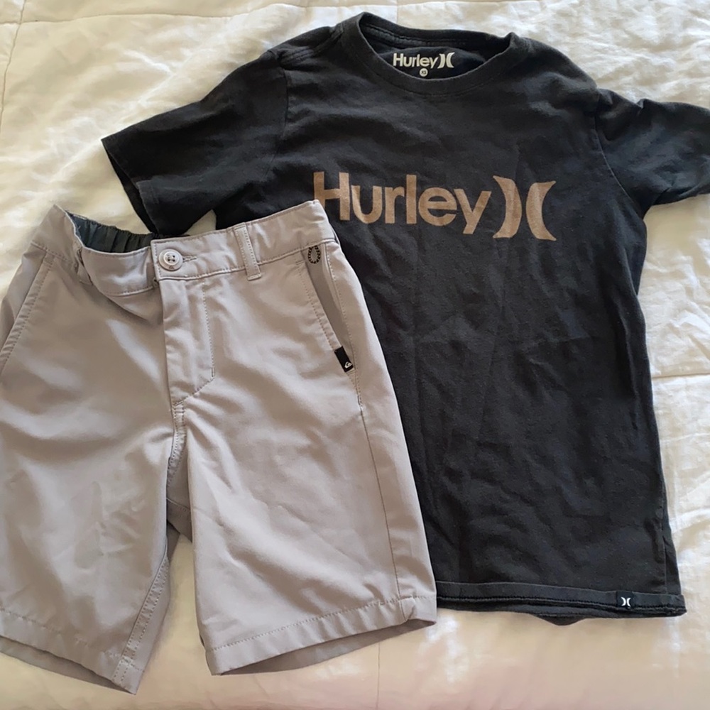 Hurley shirt  and Quiksilver shorts Boys Outfit